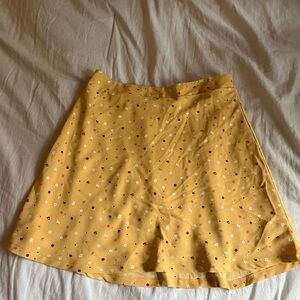 Floral Yellow Mini Skirt